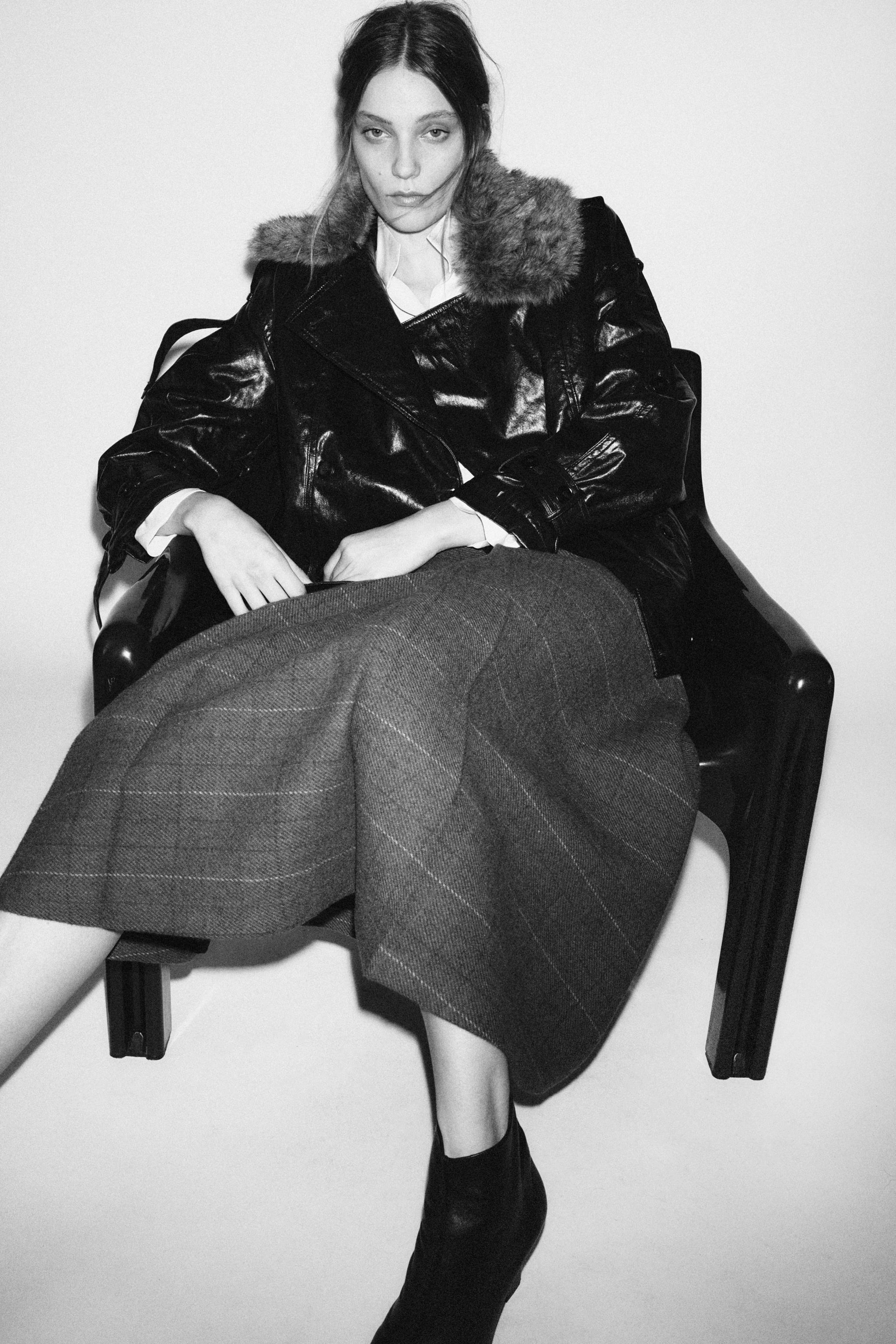 PLAID WOOL SKIRT ZW COLLECTION